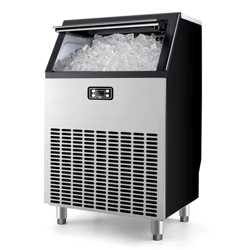 Miniatura 11 de EUHOMY Máquina Comercial de Hielo, Máquina de Hielo de Acero Inoxidable de 100 lbs/24H Bajo Mostrador con Capacidad de Almacenamiento de Hielo de 33