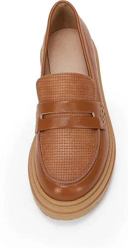 Miniatura 6 de Mocasines de plataforma para mujer, cómodos, de tacón grueso, sin cordones, punta redonda, para negocios, trabajo