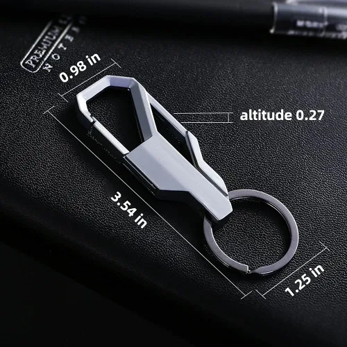 Miniatura 3 de 2 paquetes de aleación de zinc resistente a los arañazos llavero de coche clip bobina Cool Ring hebilla llavero regalo de negocios para hombre gris
