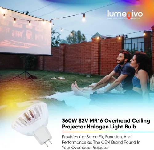 Miniatura 3 de lumenivo ENX - Bombilla de repuesto para lámpara de proyección 3M HA6000-24 ENX de 82 V, 360 W, 78-6969-9250-8, bombillas halógenas MR16