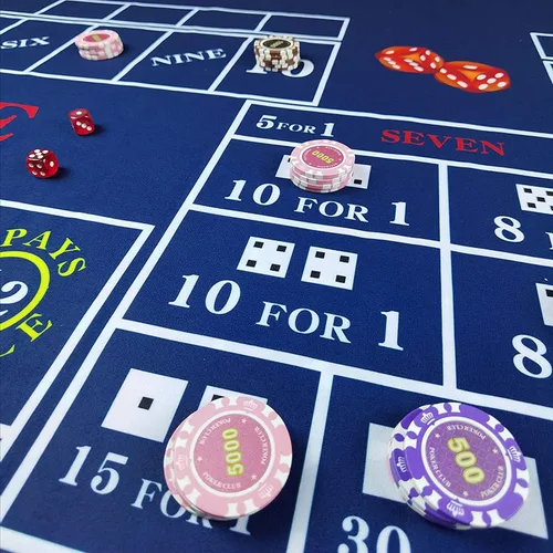 Miniatura 3 de BALIKEN Mesa de ruleta y dados de 36 x 72 pulgadas de fieltro de casino de grado profesional Azul/Púrpura