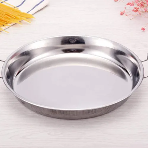 Miniatura 3 de Hemoton Placa de vapor de acero inoxidable con asas, bandeja de vapor reutilizable de 9.44 pulgadas para fideos fríos, pasteles de arroz para servir