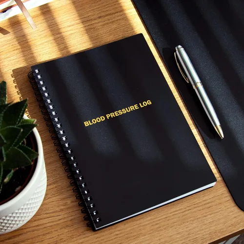 Miniatura 6 de Miru Cuaderno de registro de presión arterial A5 con tapa dura, cuaderno de presión arterial encuadernado en espiral, registro y monitoreo diario