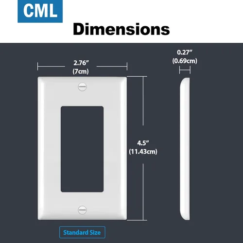 Miniatura 5 de CML Placas Decorativas de Pared, Paquete de 50 Cubiertas para Receptáculos de Toma de Corriente, Placas de Interruptor de 1-Gang, Tamaño Estándar