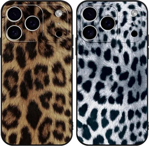 Miniatura 94 de Paquete de 2 Fundas de Teléfono Bonitas con Estampado de Guepardo para Apple iPhone 13 Pro Max de 6.7 Pulgadas, Fundas de Diseño