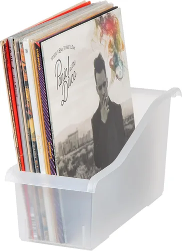 Miniatura 8 de IRIS Contenedor de plástico para libros de Estados Unidos, paquete de 8, caja de contenedor de conexión vertical para oficina, dormitorio, estudio