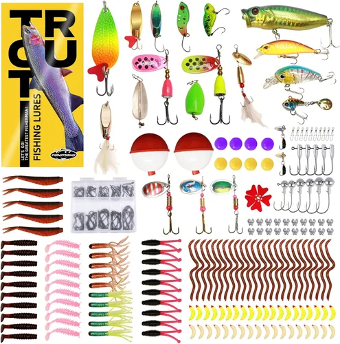 Miniatura 11 de FONMANG Kit de Señuelos de Pesca de 322 Piezas - Buzz Bait/Señuelos Spinner/Jig/Rana, Caja de Aparejos de Pesca con Aparejos Incluidos, Cebo