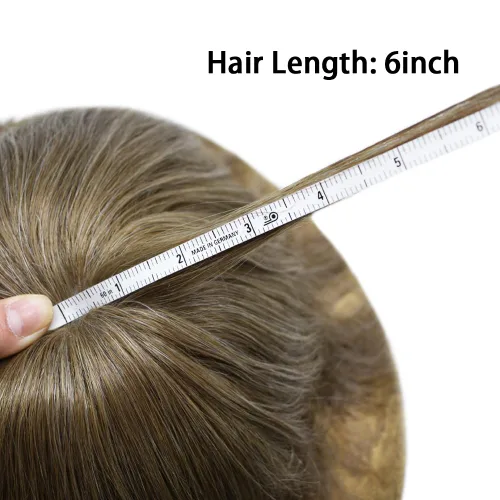 Miniatura 7 de Toupee para hombres Piezas de pelo fino mono para hombre Toupee sistema de reemplazo de pelo para hombres línea capilar natural para hombre postizo