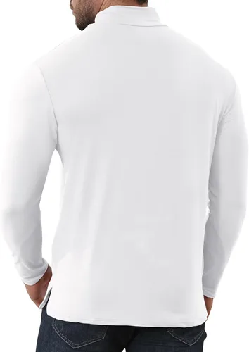 Miniatura 4 de Uni Clau Camisas de manga larga con cuello alto falso para hombre, suéter de moda, ajustado, con parte superior básica