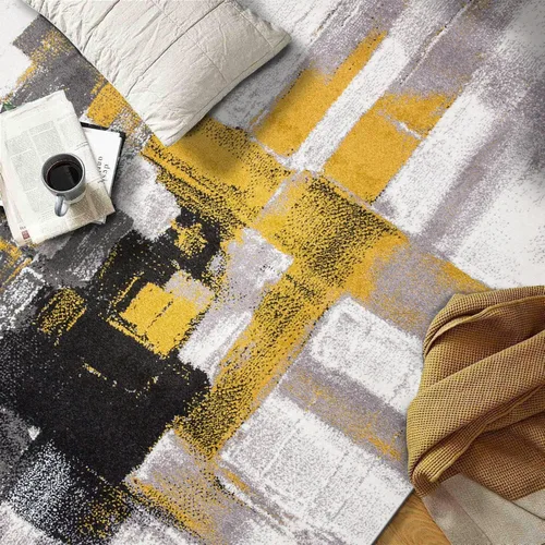 Miniatura 29 de Rugshop Alfombra Corredor Abstracta Contemporánea Negra — No Desprende Pelusa para Pasillo, Entrada y Cocina 2' x 7