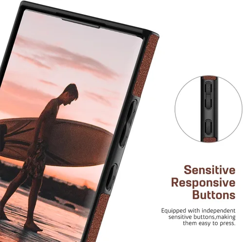 Miniatura 4 de LOHASIC Fundas de cuero para Samsung Galaxy S25, funda elegante de poliuretano de alta calidad para hombres y mujeres, suave antideslizante, Negro
