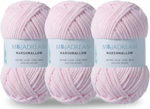 Miniatura 9 de 3PCS 3.5oz Hilo de Chenilla para Mantas Amigurumi: Hilo de Terciopelo Suave para Bebé para Tejer Mantas y Hacer Ganchillo Voluminoso 5# Hilo 3