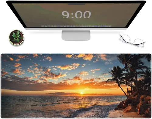Miniatura 18 de Galdas Alfombrilla de mouse para juegos XXL XL, grande, larga, extendida, grande, de goma antideslizante, con bordes cosidos, para laptop, oficina