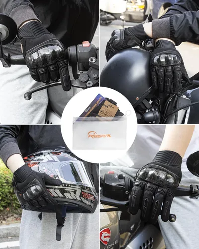 Miniatura 6 de RIGWARL Guantes de motocicleta para hombres y mujeres, para pantalla táctil, transpirables, ligeros, guantes antideslizantes para motocross