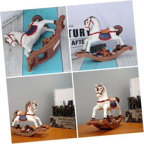 Miniatura 4 de Escultura de caballo de resina, adorno de caballo de Troya de Navidad, adornos de vacaciones, decoraciones para salas de casa, figura de caballo