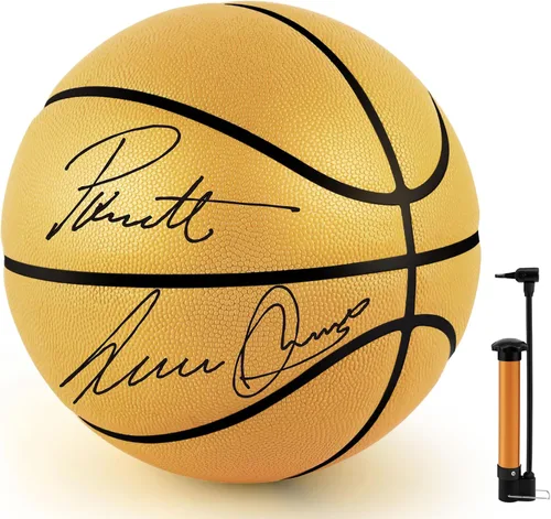 Miniatura 14 de Hiboom Autograph - Baloncesto firmado con bomba de aire, memorabilia, para premio, trofeo, banquete, senior, noche, hitos nocturnos, entrenador