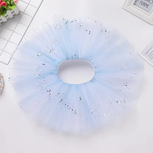 Miniatura 5 de IBAKOM Leotardos de ballet para niña, trajes de bailarina, vestido de baile de ballet con volantes de mariposa, falda de baile de lentejuelas