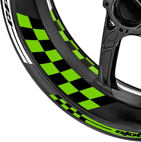 KETABAO Calcomanías de llanta de 17 pulgadas compatibles con ZX-10R ZX-10RR ZX-6R 6RR 6RR 636 Z900 Z1000 Z650 Ninja 400 Verde
