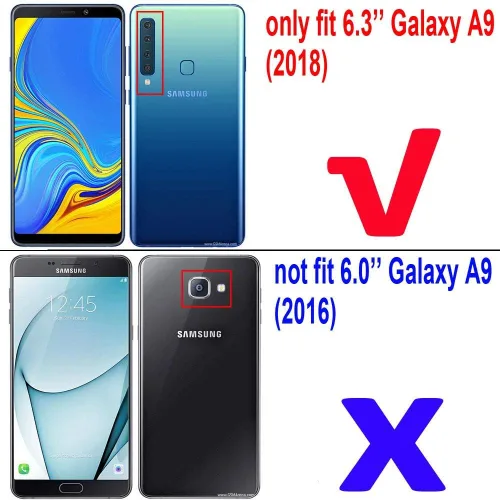 Miniatura 2 de Compatible con Samsung Galaxy A9 (2018), Galaxy A9 Star Pro, Galaxy A9s, funda de metal con agarre de anillo a prueba de golpes, parachoques duro