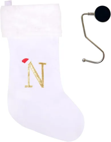 Miniatura 69 de Medias de Navidad de 20 pulgadas con monograma, letras, medias súper suaves grandes de Navidad, medias de monograma rojo para Navidad, regalo
