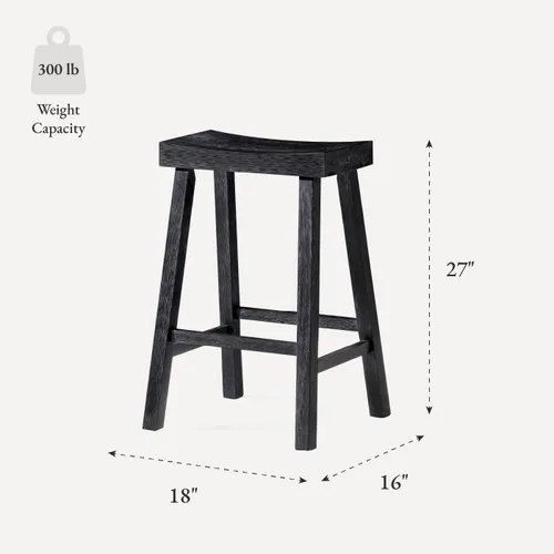 Miniatura 3 de Maven Lane Taburete de bar de cocina, moderno taburete de bar de madera de granja, taburete de isla de cocina, taburetes de bar de altura