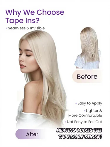 Miniatura 2 de LaaVoo - Extensiones de cabello humano Remy adhesivas con cinta invisible, cabello negro natural, extensiones de cabello para mujeres de color, 20