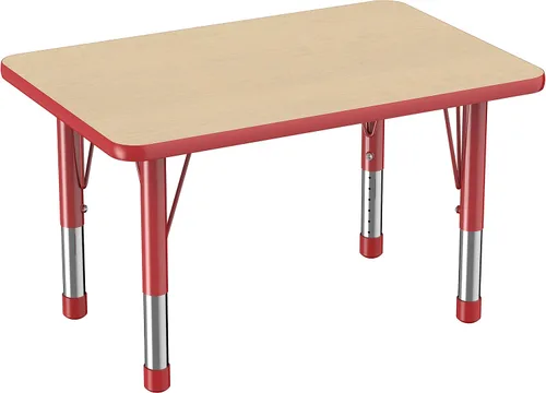 Miniatura 17 de FDP - Mesa rectangular para actividades escolares y aulas (24 x 36 pulgadas), patas gruesas para niños pequeños, altura ajustable de 15 a 24