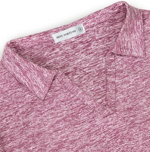 Miniatura 4 de MISS FORTUNE Camiseta de entrenamiento para mujer, polo de golf, manga corta, cuello en V, ligera, absorbe la humedad, camiseta de trabajo atlética