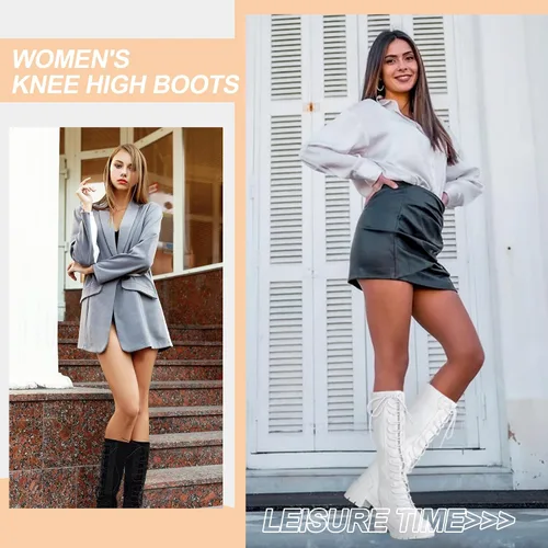 Miniatura 2 de Jeossy Botas altas hasta la rodilla para mujer 9603 Botas de tacón grueso con plataforma para mujer
