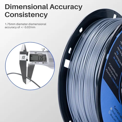 Miniatura 7 de Filamento PLA de seda de 0.069 pulgadas para impresora 3D, filamento de superficie brillante sedosa de 2.2 libras, 1 carrete, filamento de impresora