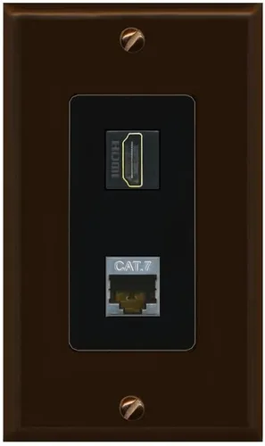 Miniatura 4 de RiteAV Placa de pared HDMI y Cat7 - 1 banda [marrón/marrón]