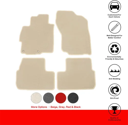 Miniatura 2 de IKON MOTORSPORTS, Alfombrillas compatibles con Mitsubishi Lancer 2008-2017, 4 alfombrillas delanteras y traseras de automóvil, alfombras