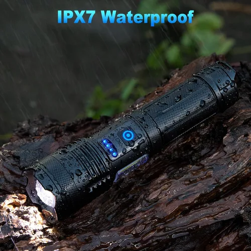 Miniatura 7 de KINGCAESAR - Linternas de 90,000 lúmenes altos, paquete de 2, linterna recargable ultra brillante con 7 modos de luz, luz LED con alta potencia