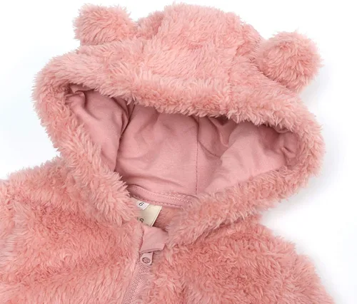 Miniatura 3 de Mono con forro polar para bebé recién nacido, overol cálido con capucha para bebé