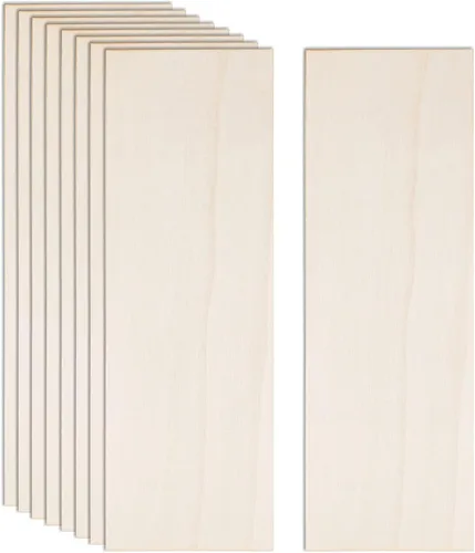 Miniatura 15 de Paquete de 12 hojas de tilo para manualidades - 30,5 x 30,5 x 3 mm - Hojas de madera contrachapada de 3 mm de espesor con superficies lisas - Tablas