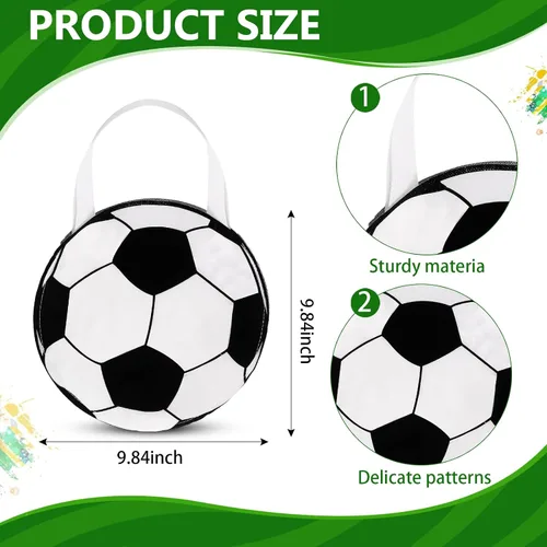 Miniatura 2 de Aoriher 48 bolsas de regalo de fútbol de 9.84 x 9.84 pulgadas, bolsas de regalo de fútbol reutilizables no tejidas para deportes, cumpleaños, 2026