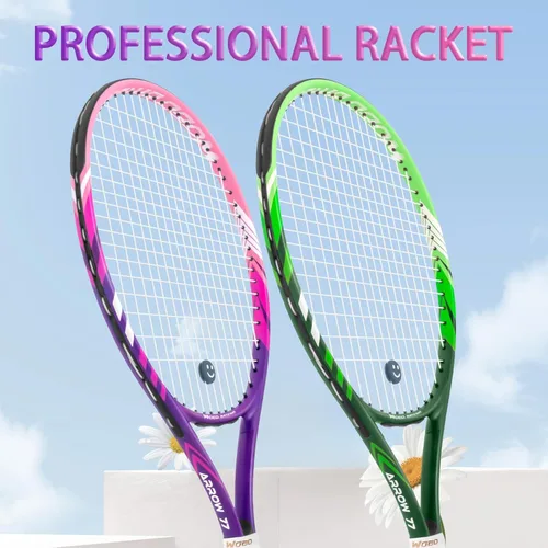 Miniatura 2 de Raqueta de tenis para niños de 19 pulgadas, 23 pulgadas, 25 pulgadas, raqueta de tenis para jóvenes/jóvenes, con bolsa de transporte, overgrips y 23