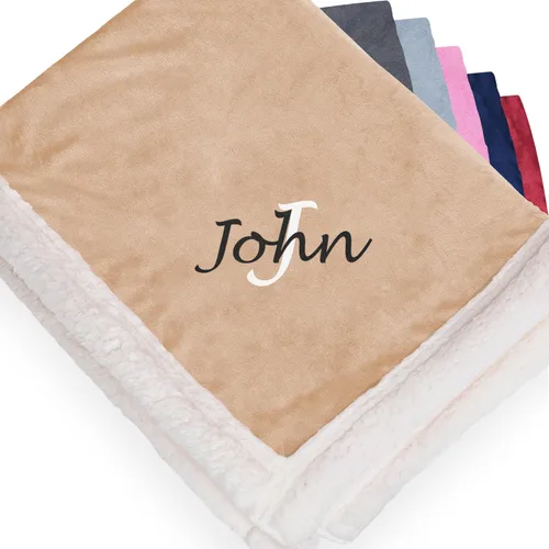 Miniatura 11 de Manta Sherpa personalizada, manta reversible personalizada con micro visón y lana de cordero sintética, manta para cama y sofá, color rosa