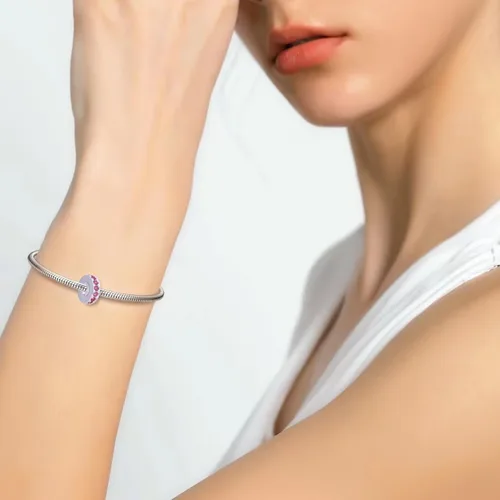 Miniatura 20 de 925 plata esterlina espaciador encanto grano con CZ transparente para pulseras Pandora Charms