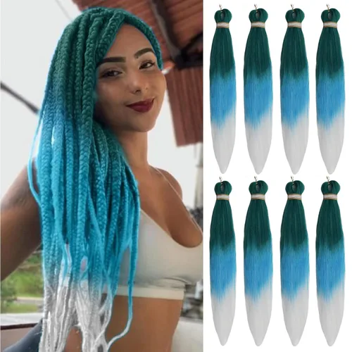 Miniatura 28 de Beyond Beauty - Trenzas preestiradas de cabello profesional sin picazón, ajuste de agua caliente, fibra sintética, textura Yaki, extensiones