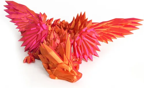 Miniatura 3 de Dragón Impreso en 3D - Dragón Articulado Volador de 18 Pulgadas con Alas, Juguete Fidget de Cristal Alado Flexible, Decoración del Hogar, Regalo