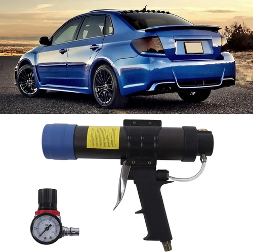 Miniatura 2 de Pistola de calafateo neumática 10.5 fl oz Pistola selladora ajustable 0.4-0.7 MPa 24-Boquilla Aplicador de pegamento de vidrio Herramienta