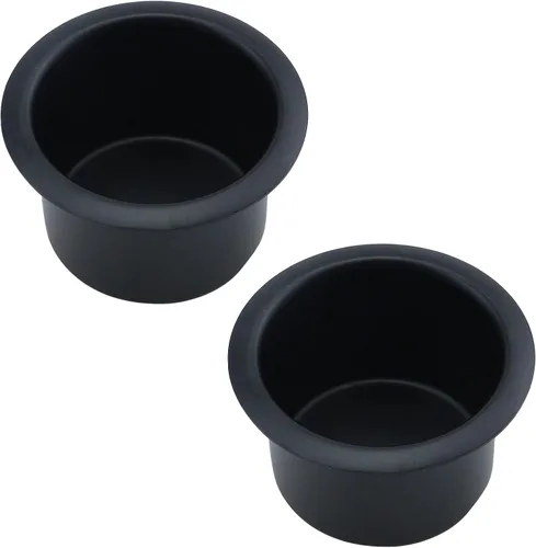2 portavasos de metal para automóviles, portavasos de aluminio para sofá, reclinable, barco, patio, mesa de póquer, automóvil, camión, color negro