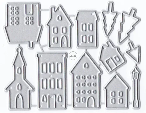 Miniatura 15 de DzIxY Casas Troqueles de corte de metal para kit de fabricación de tarjetas, troquelados de papel en relieve, plantillas de máquina de álbumes