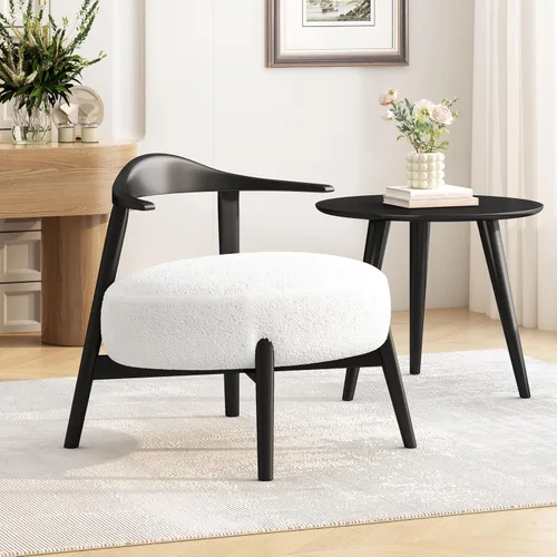 Miniatura 4 de Christopher Knight Home Ipomoea - Silla decorativa de respaldo bajo, silla de sala de estar, silla cómoda para dormitorio, silla auxiliar de madera