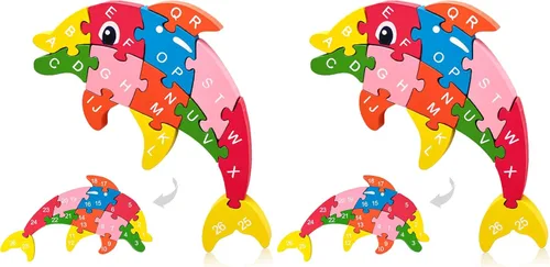 Miniatura 16 de lovestown - Rompecabezas de madera con diseño de animales, rompecabezas con letras, diseño de serpiente.
