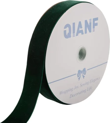 Miniatura 15 de QIANF Cinta de terciopelo, carrete de 1 1/2 pulgadas por 25 yardas (rojo)