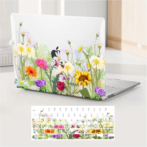 Miniatura 25 de Funda a cuadros para MacBook Air de 13 pulgadas M5 M4 M3 M2 2026-2022 A3240 A3113 A2681, piel a cuadros con textura a cuadros para MacBook Air 13.6