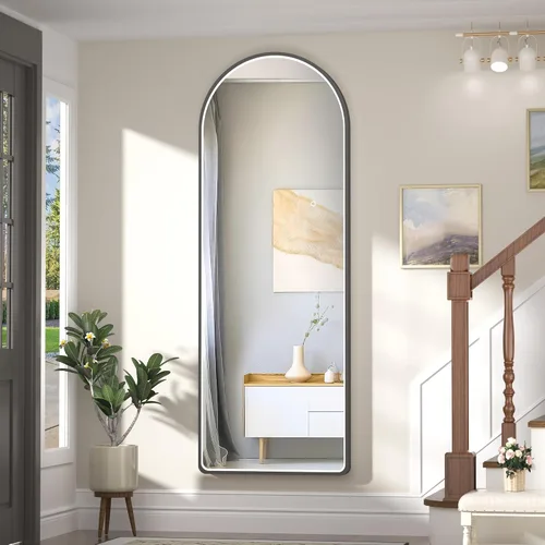 Miniatura 8 de Hasipu Espejo de Cuerpo Completo de 55" X 18" con Luces, Espejo LED de Arco con Marco Negro de Cuerpo Completo y 3 Temperaturas de Color y Brillo