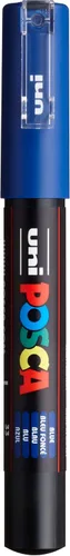 uni POSCA PC-1MR - Marcadores de pintura a base de agua, punta extrafina (0.028 in), azul